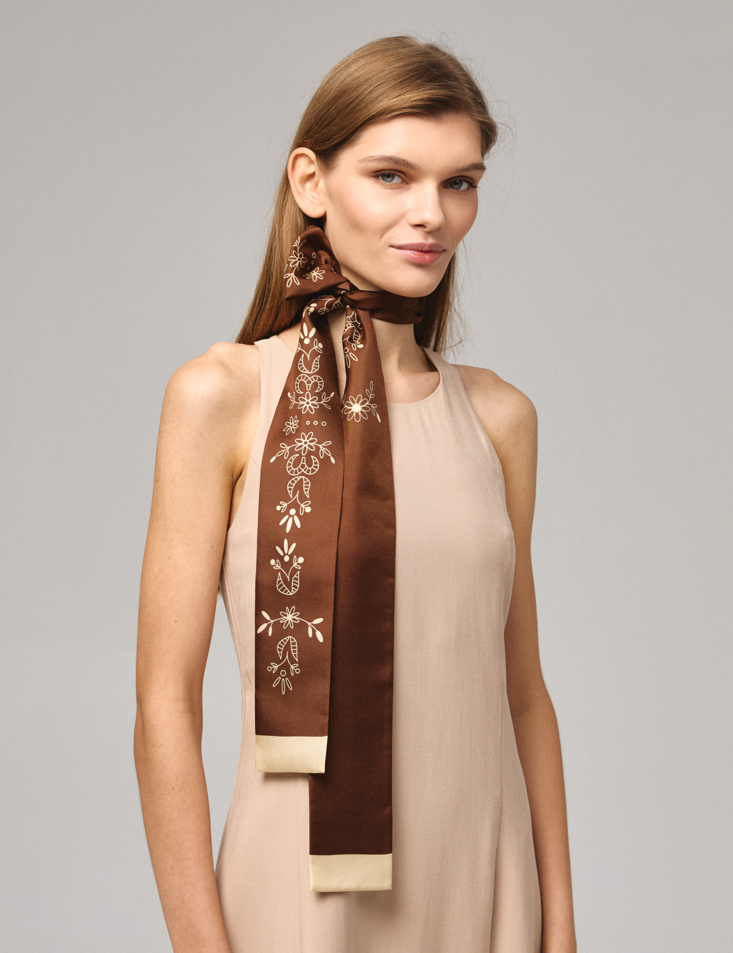 Картинка Шовкова стрічка Twilly «Мереживо» Chocolate 